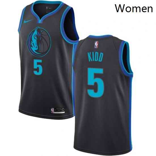 Womens Nike Dallas Mavericks 5 Jason Kidd Swingman Charcoal NBA Jersey City Edition